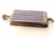 Pocket pyrogen lighter silver metal blue enamel 19th century