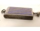 Pocket pyrogen lighter silver metal blue enamel 19th century