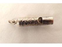 Miniature whistle charm solid silver boar head PB 2.91gr 19th century