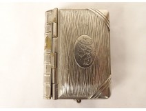 Louis d&#39;Or pyrogenic door, old silver-plated metal, monogram book, early 20th century