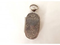 Porte louis d'or pyrogène ancien métal argenté livre monogramme début XXè
