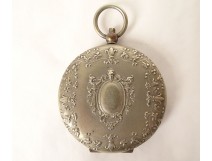 Porte louis d'or pyrogène ancien métal argenté livre monogramme début XXè