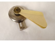 Small pocket fan La Brise silver metal Art Deco 20th century