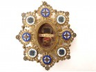 Reliquary medallion in gilded brass with enamels, Blessed Pierre Chanel, late 19th century
