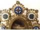 Reliquary medallion in gilded brass with enamels, Blessed Pierre Chanel, late 19th century