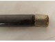 Antique cane with silver-plated metal handle, poodle dog head, wooden shaft, 19th century