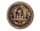 Reliquary paperolle Saints altar round box gilded foliage 19th century