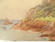 Watercolor François Renouard seascape Bréhat Island Guerzido Brittany 20th century