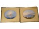 Pair of Neapolitan gouaches, landscapes, bay of Naples, Vesuvius, fishermen, Italy, 19th century