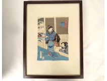 Ukiyo-e print Kunisada Utagawa Toyokuni III Genji-e Japan Oiran 19th century