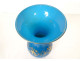 Baccarat blue opaline vase with gilt threads and flowers, Napoleon III, 19th century