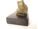 Gilded bronze paperweight sculpture of a reclining bear in black marble, 19th century