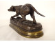 Pierre-Jules Mène bronze sculpture of a pointing hunting dog, 20th century