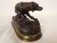 Pierre-Jules Mène bronze sculpture of a pointing hunting dog, 20th century