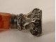 Seal stamp moss agate solid silver boar head 19th century