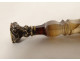 Seal stamp moss agate solid silver boar head 19th century