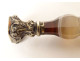Seal stamp moss agate solid silver boar head 19th century