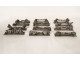 12 pewter knife rests, Art Deco animals, squirrels, monkeys, roosters, 20th century