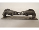 12 pewter knife rests, Art Deco animals, squirrels, monkeys, roosters, 20th century
