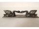 12 pewter knife rests, Art Deco animals, squirrels, monkeys, roosters, 20th century