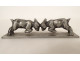 12 pewter knife rests, Art Deco animals, squirrels, monkeys, roosters, 20th century