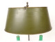 Bouillotte lamp, 2 bronze lights, sheet metal lampshade, caryatid bust, torches, 19th century