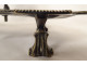 Bouillotte lamp, 2 bronze lights, sheet metal lampshade, caryatid bust, torches, 19th century