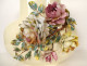 Large slip vase bouquet of colorful pink flowers Saint Denis 19th century