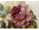 Large slip vase bouquet of colorful pink flowers Saint Denis 19th century