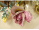 Large slip vase bouquet of colorful pink flowers Saint Denis 19th century