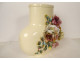 Large slip vase bouquet of colorful pink flowers Saint Denis 19th century