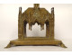 Gothic reliquary shrine, gilded bronze, chapel, rose windows, statues of Saints, 19th century