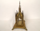 Gothic reliquary shrine, gilded bronze, chapel, rose windows, statues of Saints, 19th century