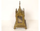 Gothic reliquary shrine, gilded bronze, chapel, rose windows, statues of Saints, 19th century
