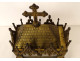 Gothic reliquary shrine, gilded bronze, chapel, rose windows, statues of Saints, 19th century
