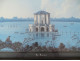 Series 8 Neapolitan gouaches landscapes eruption Vesuvius Fusaro Naples 19th century