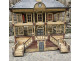 Large bird cage aviary zinc metal painted house manor castle 19th century