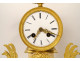 Empire clock gilded bronze winged griffins fountain mascaron fauna cup 19th century