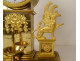 Empire clock gilded bronze winged griffins fountain mascaron fauna cup 19th century