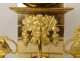 Empire clock gilded bronze winged griffins fountain mascaron fauna cup 19th century