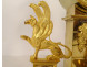 Empire clock gilded bronze winged griffins fountain mascaron fauna cup 19th century