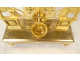 Empire clock gilded bronze winged griffins fountain mascaron fauna cup 19th century