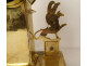 Empire clock gilded bronze winged griffins fountain mascaron fauna cup 19th century