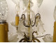 Pair of 4-light gilt bronze chandeliers with cut crystal and tassels, late 19th century