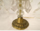 Pair of 4-light gilt bronze chandeliers with cut crystal and tassels, late 19th century