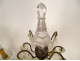 Pair of 4-light gilt bronze chandeliers with cut crystal and tassels, late 19th century