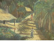 HSC painting Eugène Malonga view of African village Congo landscape Africa 20th century