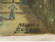 HSC painting Eugène Malonga view of African village Congo landscape Africa 20th century