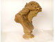 Bust sculpture of Christ crowned with thorns JB. Clésinger terracotta 61cm 19th century