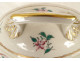 Porcelain soup tureen, Samson Manufacture, Asian bamboo and flower decor, 19th century